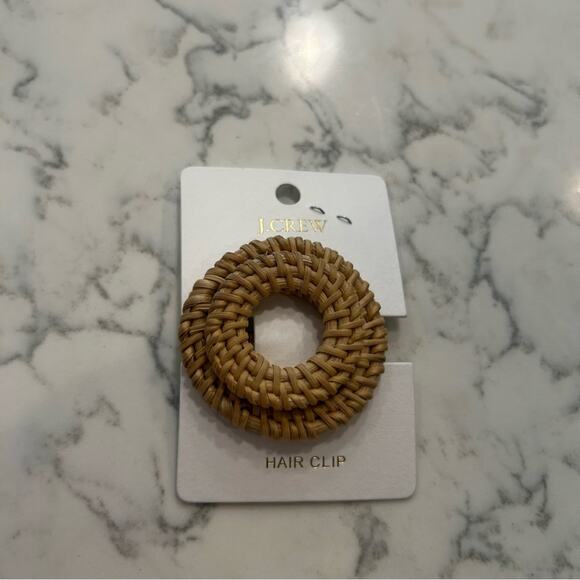 J. Crew Accessories - NWT J.Crew Woven Circle Rattan Hair Clip Barrette